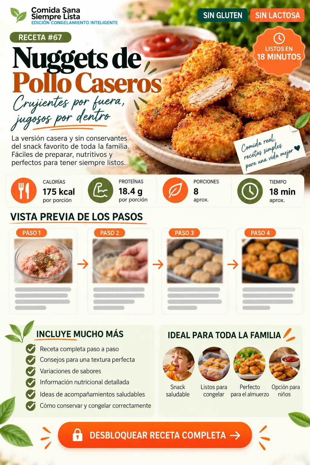 Receta de nuggets de pollo caseros